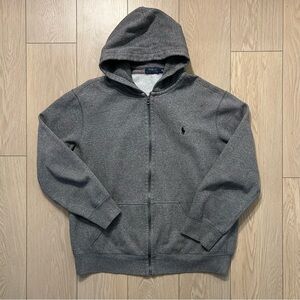 Polo Ralph Lauren Men's Grey Full-Zip Hoodie Sweater Cotton Blend Fleece XXL